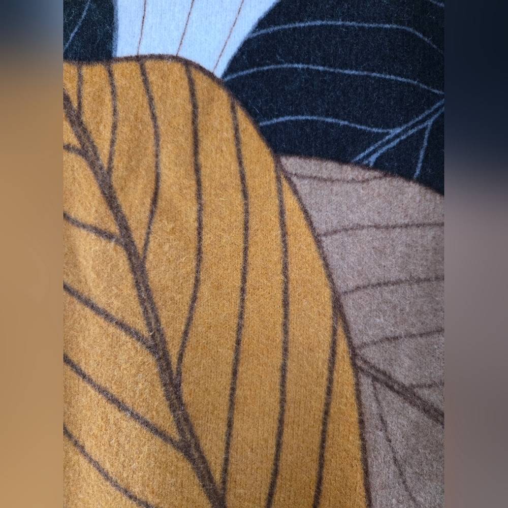 Carreli | Knit Sweater with Mustard Leaf Print, Size XS - Picture 5 of 10